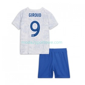 Koszulka Francja Olivier Giroud 9 Dziecięcy Wyjazdowe Stroje Piłkarskie World Cup 2022 Krótki Rękaw